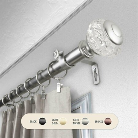 KD ENCIMERA 1 in. Lyla Curtain Rod with 48 to 84 in. Extension, Satin Nickel KD3739763